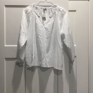 J. Crew- Blouse-Size Petite L-White